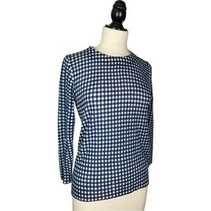 J. Crew Black Label 100% Merino Wool Light Weight Checkered Crewneck Sweater M